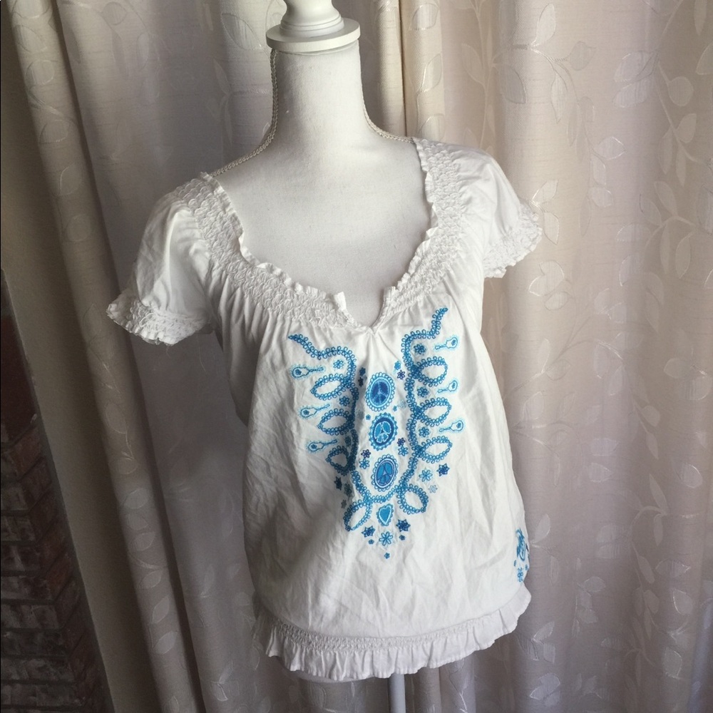 Hard Rock Cafe Embroidered Blouse